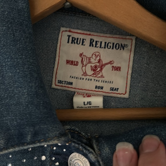 True Religion Cropped Embellished Jean Jacket - Picture 6 of 6
